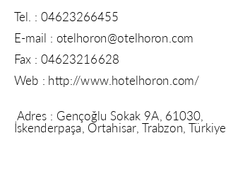 Otel Horon iletiim bilgileri